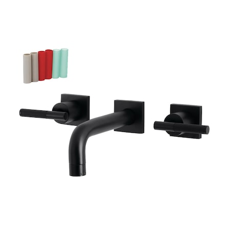 Kingston Brass KS6120CKL Two-Handle Wall Mount Bathroom Faucet, Matte Black KS6120CKL